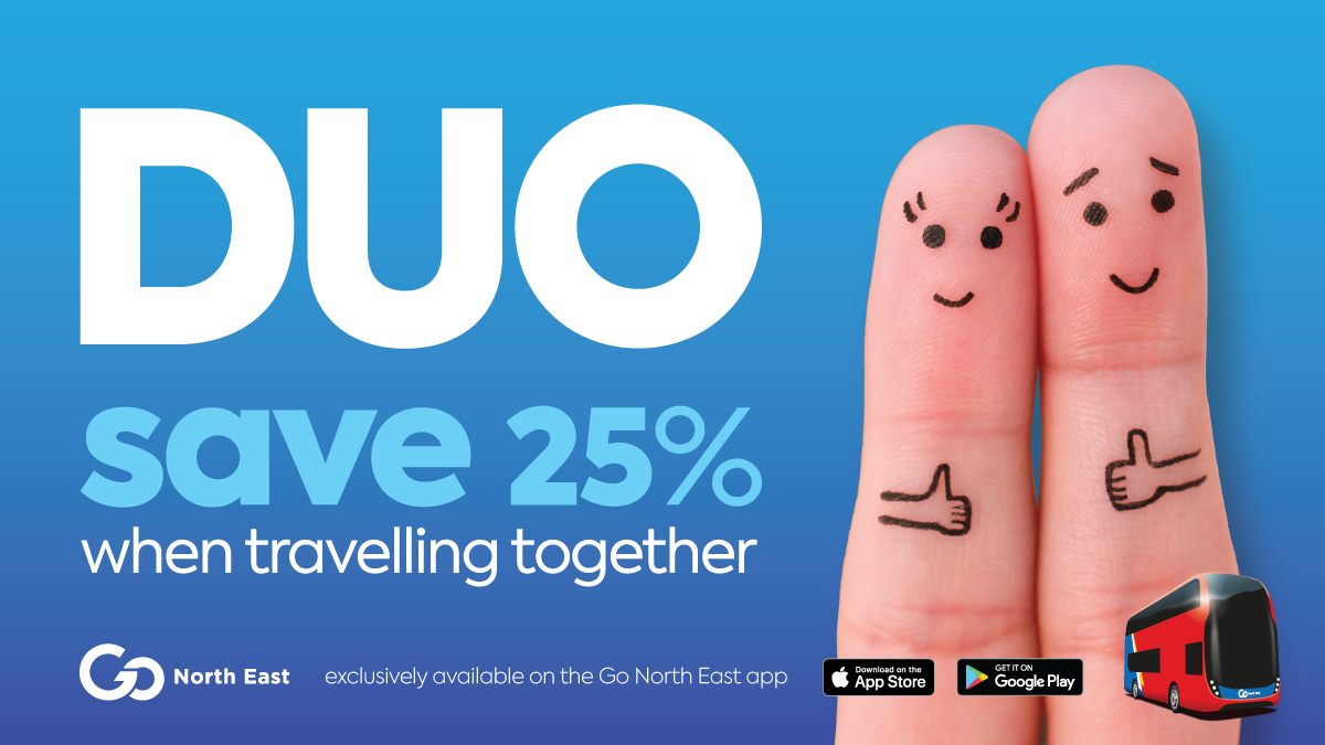 DUO – save 25% when you travel together
