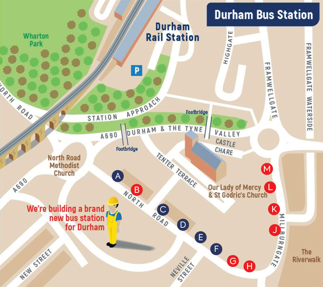 X22 Bus Route Map Closure Of Durham Bus Station - Go North East