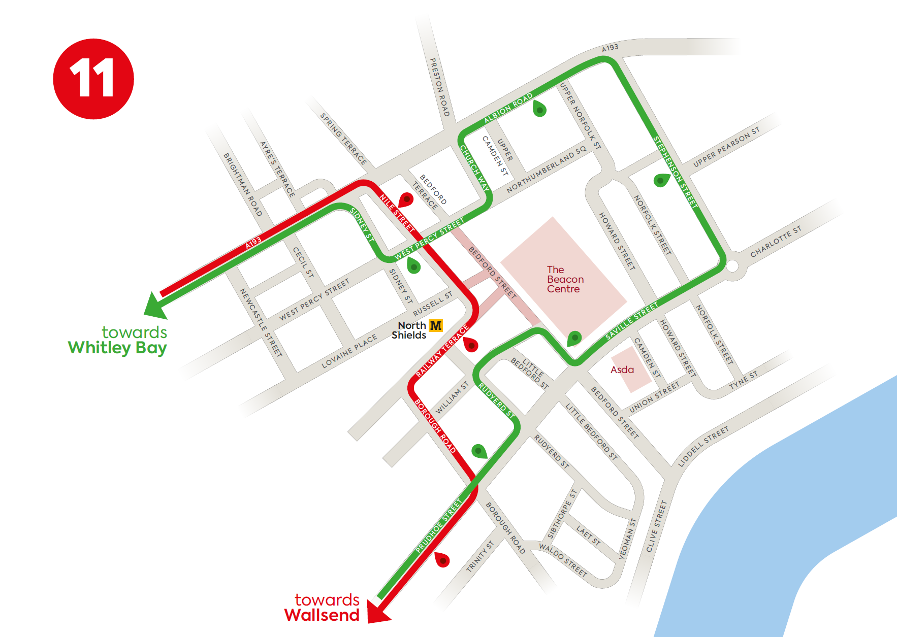 North Shields - Little Coasters 11 route change
