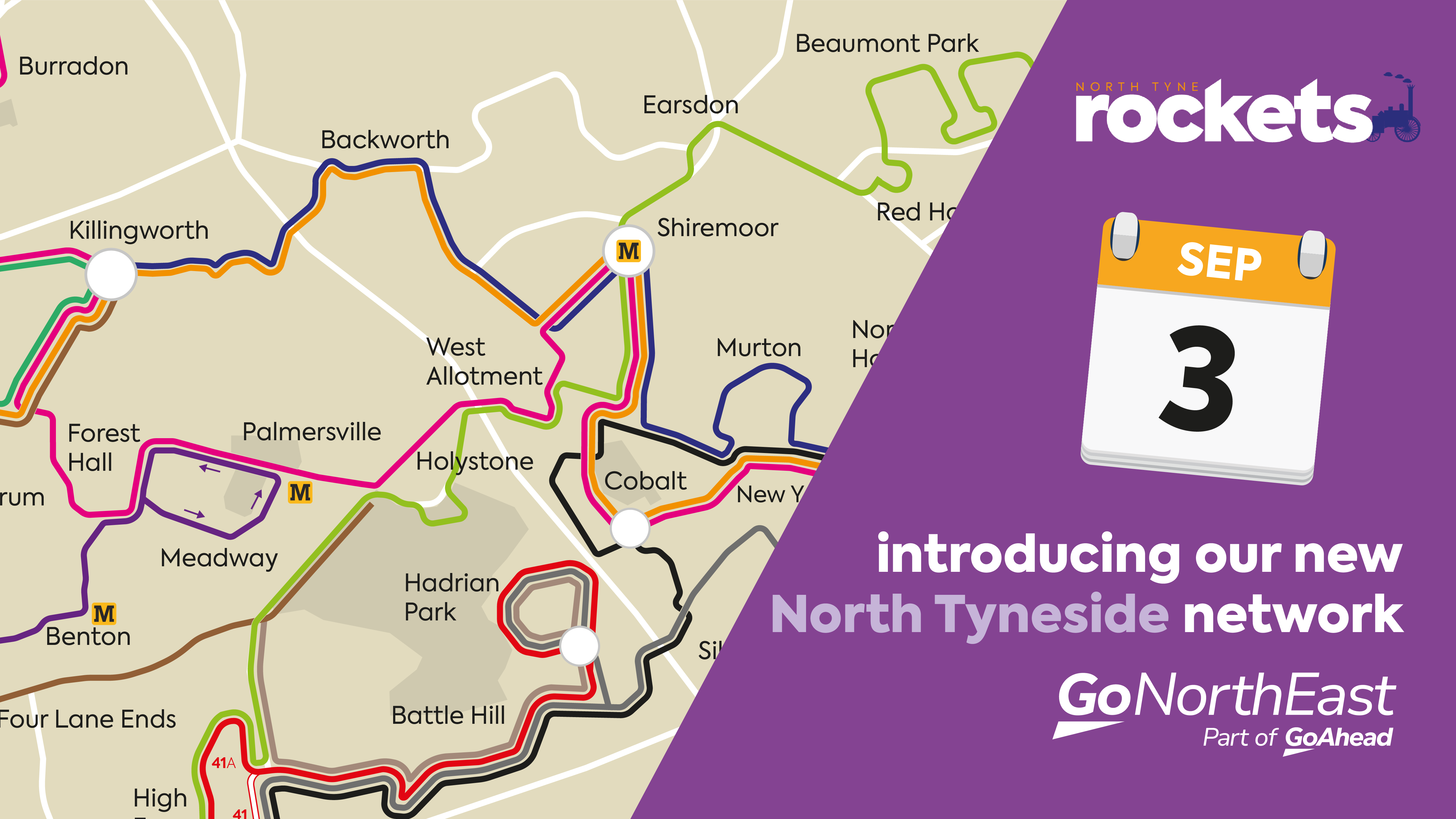 New services in North Tyneside from Sunday 3 September