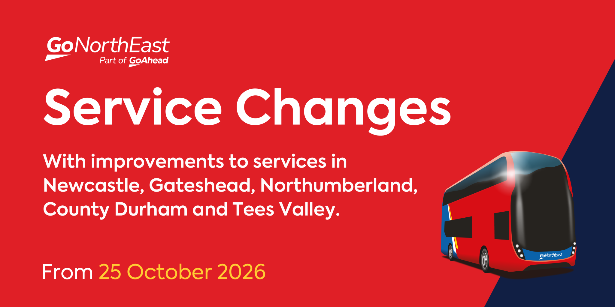 Service updates October 2026 go north east dalton park