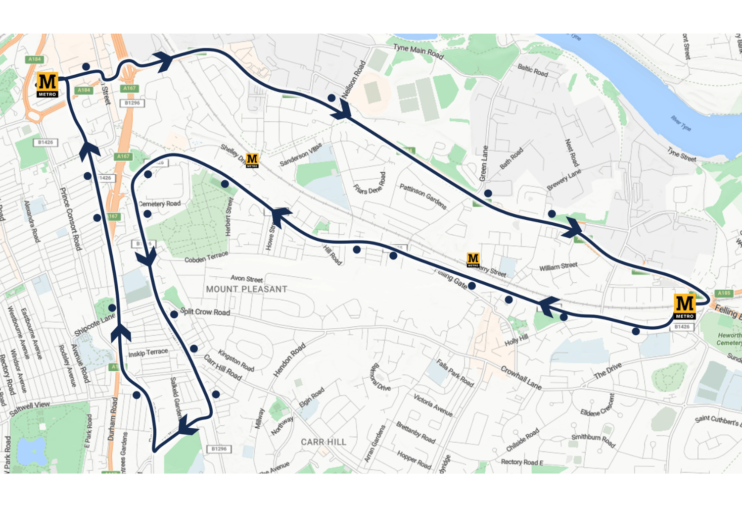 Shuttle map five swans